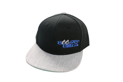 Blue Logo/Grey Flat Bill/Black Hat
