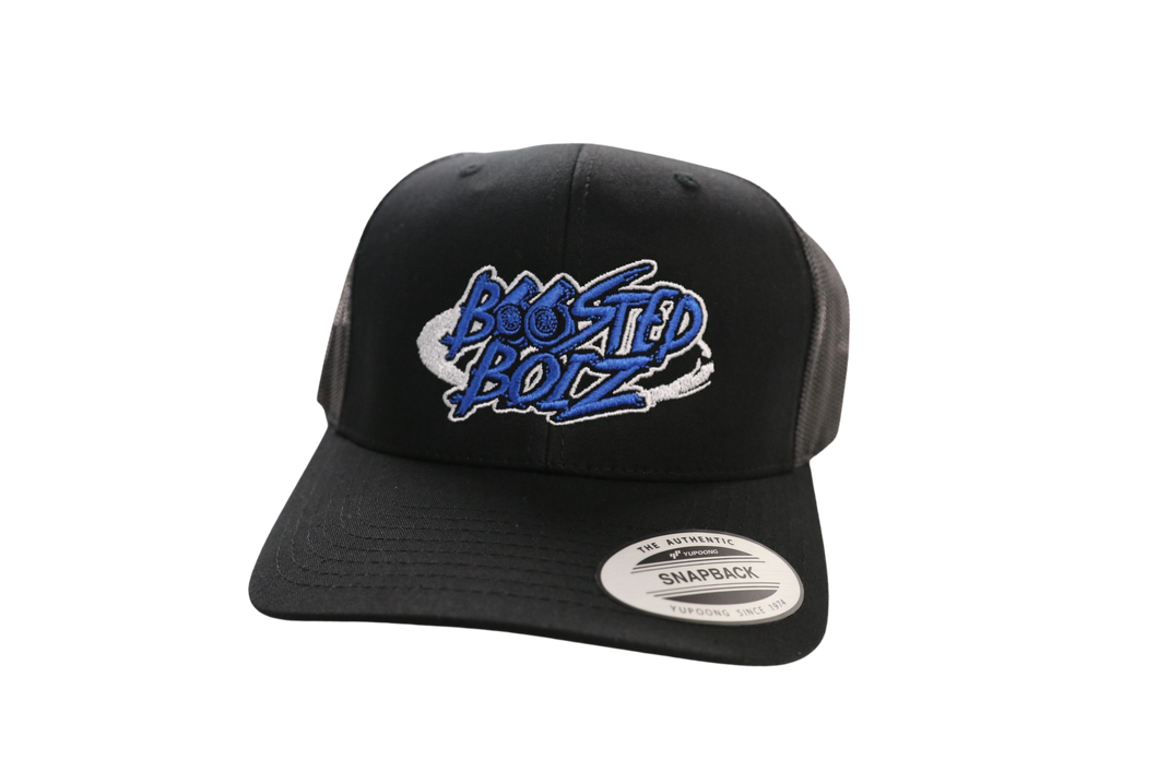 Blue Logo/Black Trucker Hat